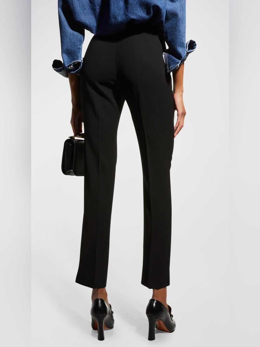 Lafayette 148 New York Bleecker Straight Leg Side Zip Dress Pants In Navy Blue 4